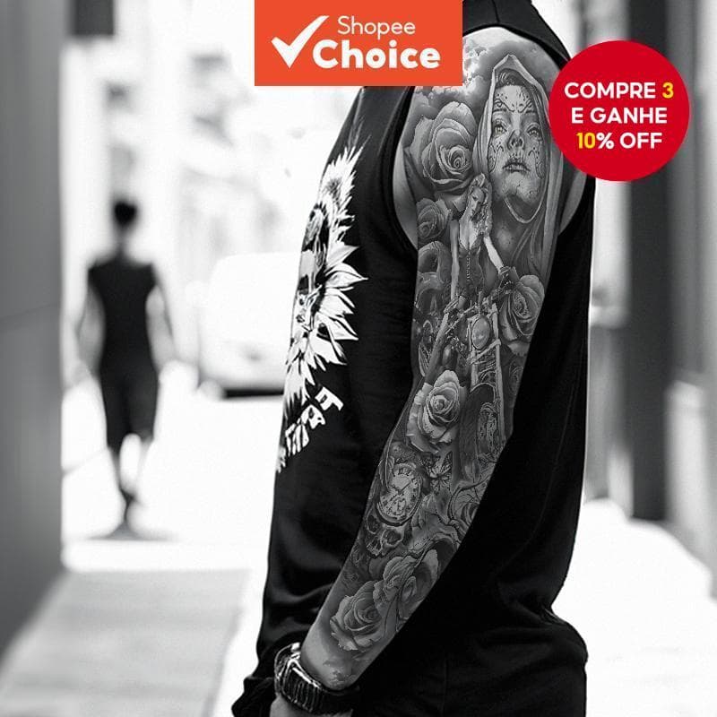 Tatuagem Temporária De Caveira Rosa À Prova D'água, Realista, Unissex, Arte Corporal Para Braços E Pernas