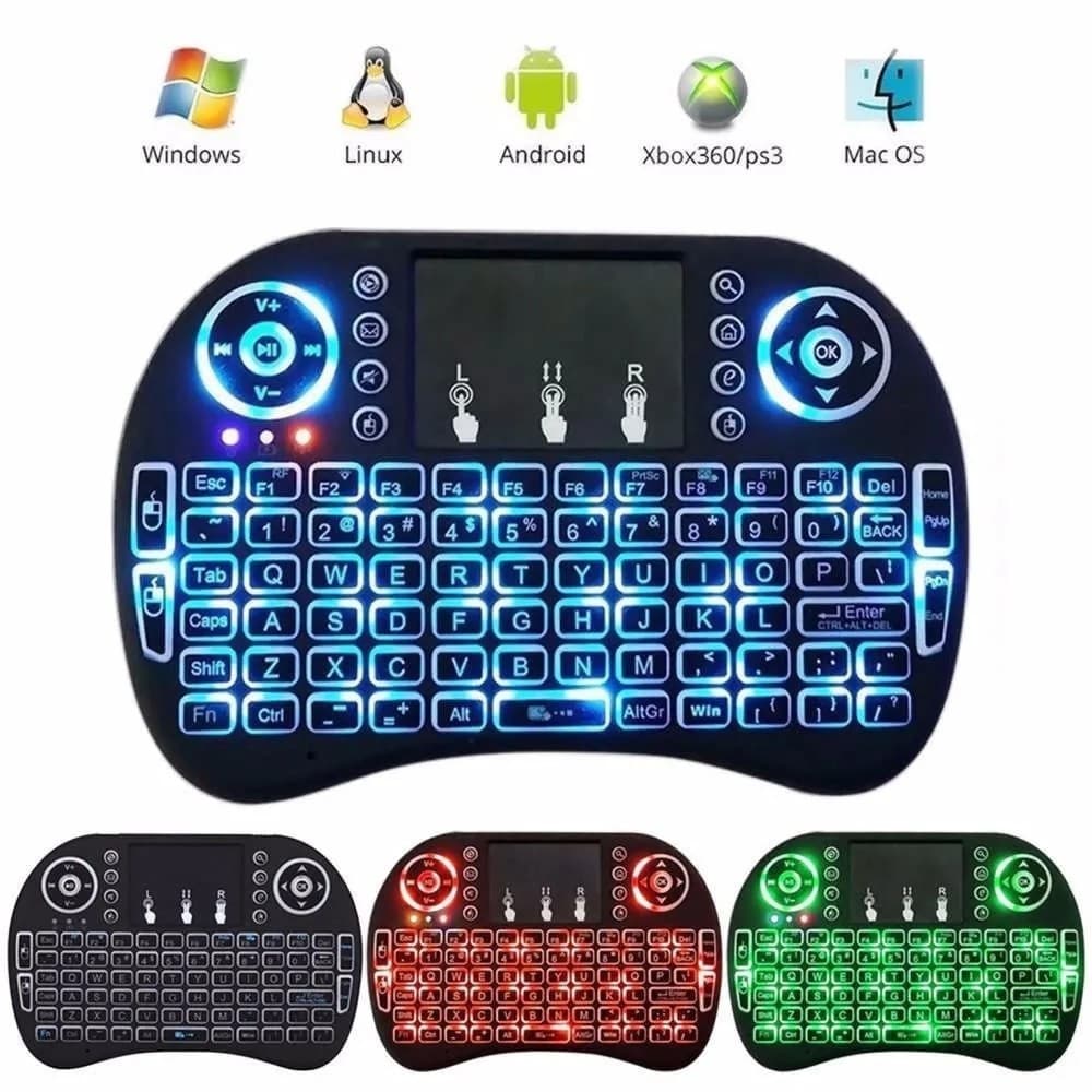 Mini Teclado Controle Sem Fio Para Smart Tv  Pc