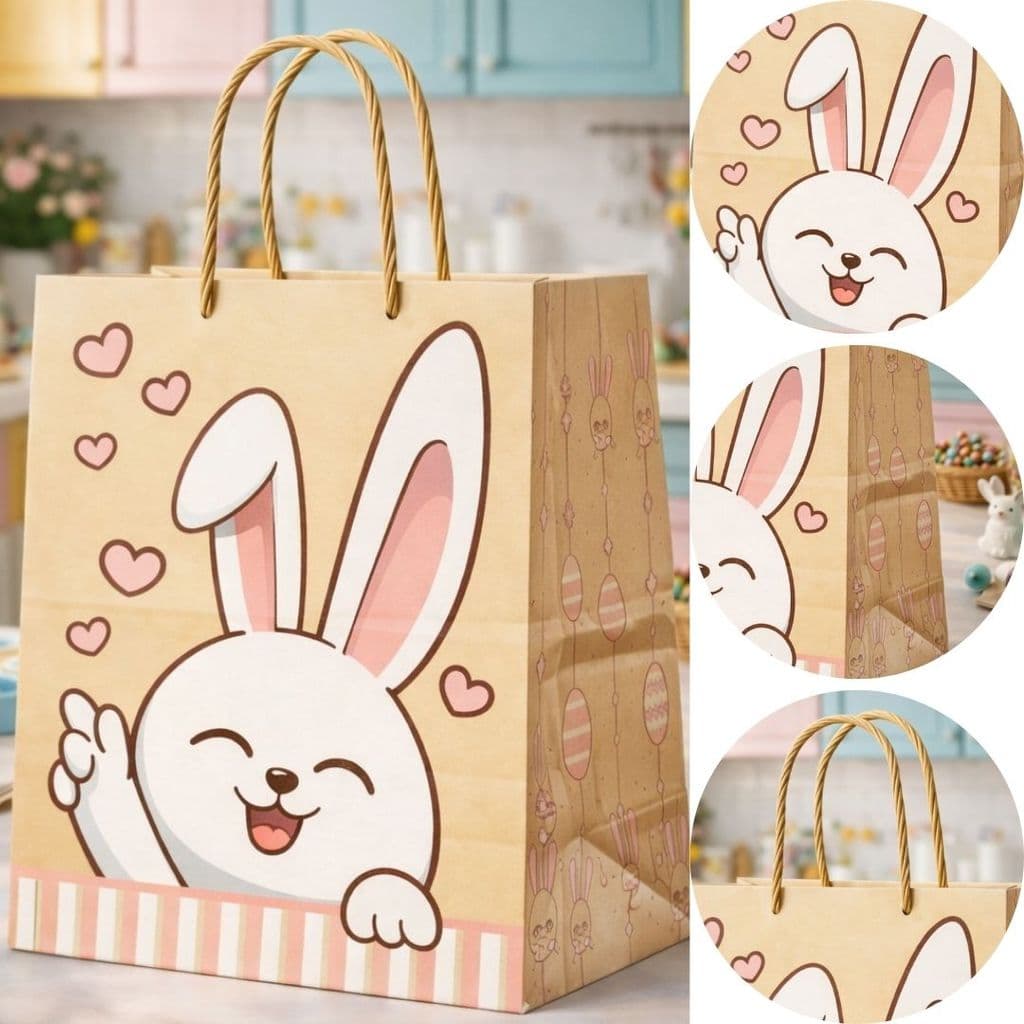 10 SACOLA COELHO CORAÇÃO PP 13,5X8X19CM 3285(LC) PASCOA 2026