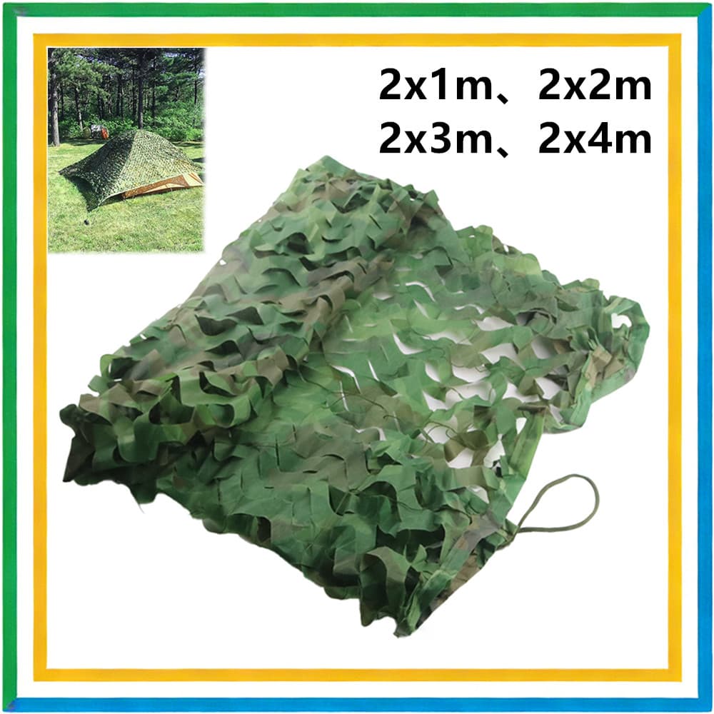 Rede de camuflagem de selva de 2m de largura, rede de camuflagem de caça, rede de decoração de pavilhão de jardim