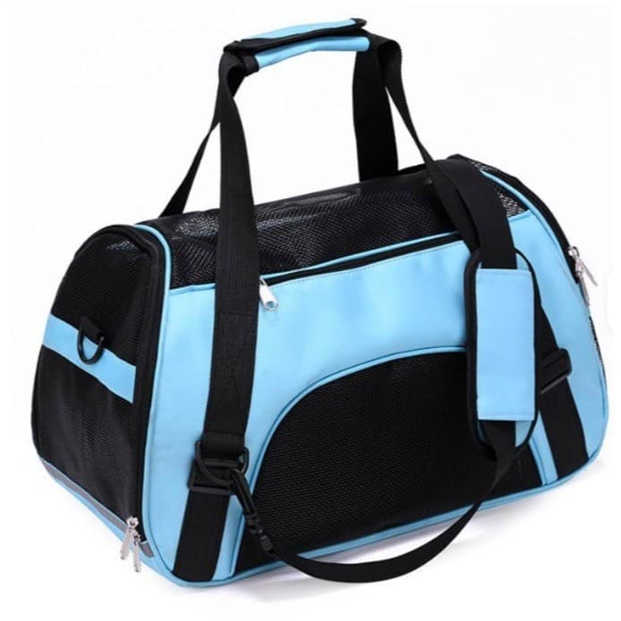 Bolsa de transporte dobrável e respirável em malha respirável para animais de estimação, como cães e gatos.