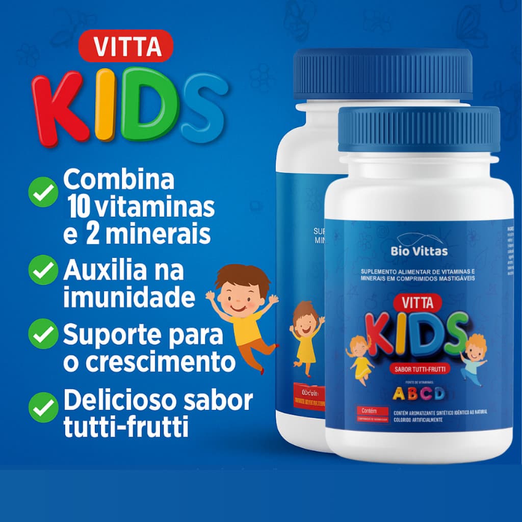 Multivitaminico 04-08 anos Mastigável Tutti-Frutti - 60 Cápsulas - Bio Vittas