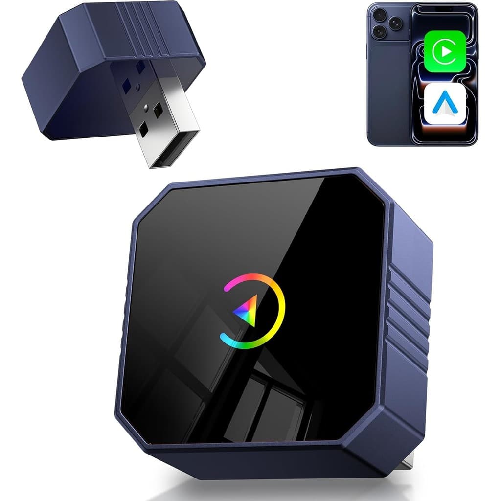 2026 CarPlay Sem Fio Para iPhone , Plug and Play 2 Em 1 Converte Android Auto , Conexão Automática Rápida , Latência Zer