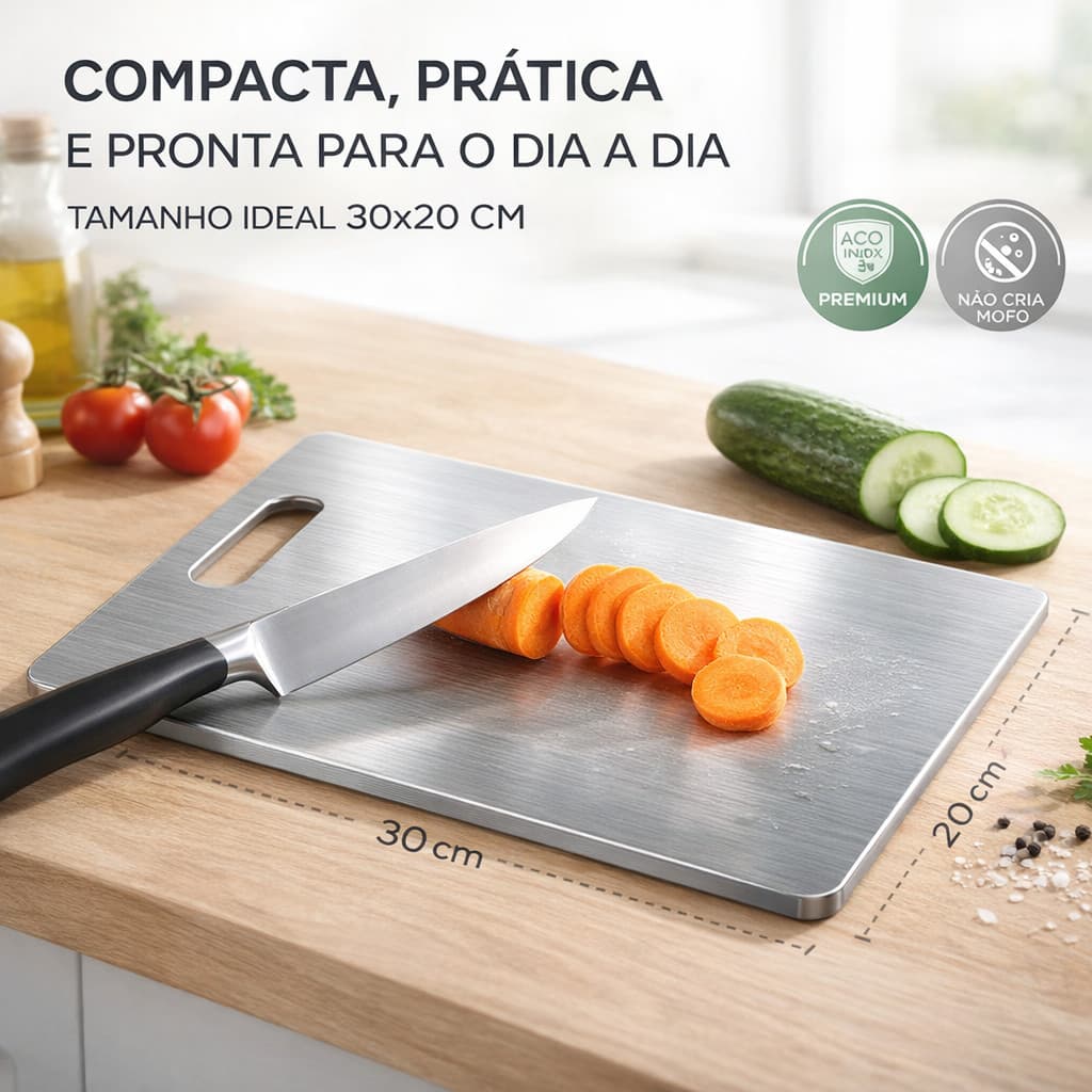 Tábua De Corte 304 Aço Inoxidável Antibacteriana À Prova De Mofo 20x30 cm Tábua de cozinha