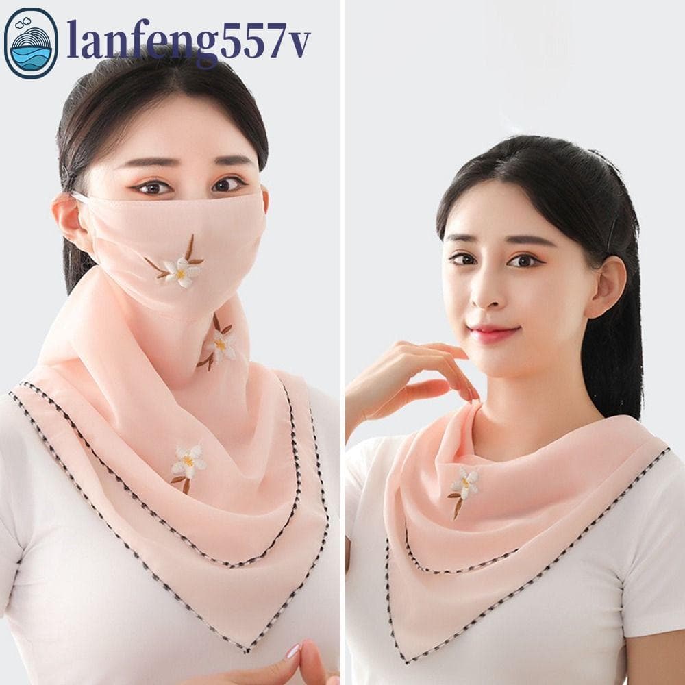 LANFENG Máscara De Seda Gelo Lenço De Pescoço Lenços Faciais Para Mulheres Homens Unissex Caminhadas Ao Ar Livre Proteto