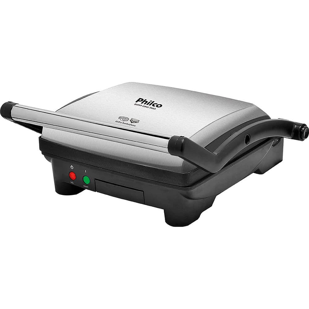 Super Grill Duo Philco 2 em 1 Abertura 180° Inox
