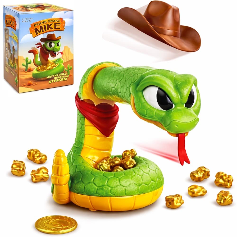 Jogo Habilidade Pegue as Pepitas da Serpente Cobra dá Bote Mexe Rabo com Som Infantil