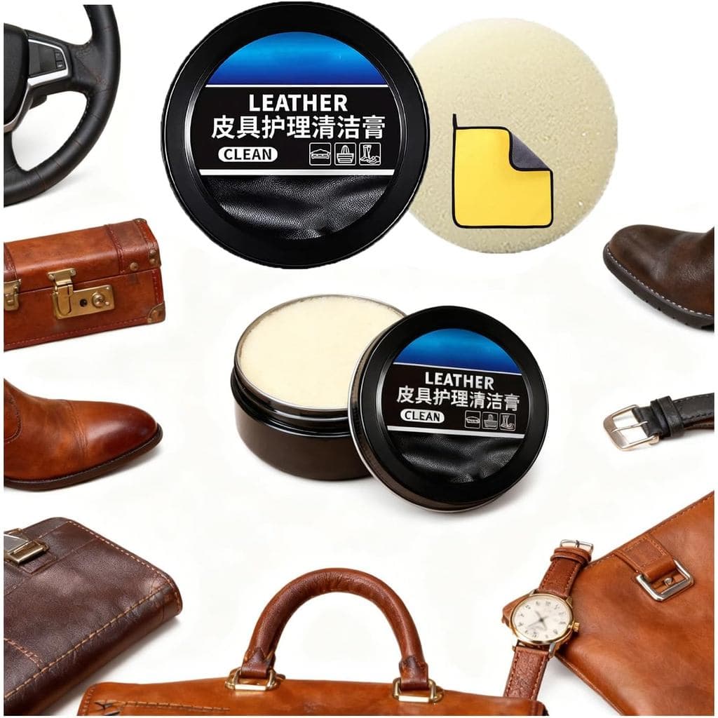 XIRUJNFD 160g/5.6oz Creme de Limpeza e Cuidado para Couro, Condicionador, Restaura e Protege Painel, Volante, Bolsa, Rou