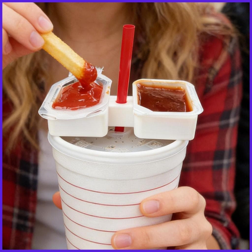 Suporte De Mergulho Para Carro , Copo Mãos-Livres , Recipiente De Comida Rápida , Seguro De Palha , À Prova De Derramame