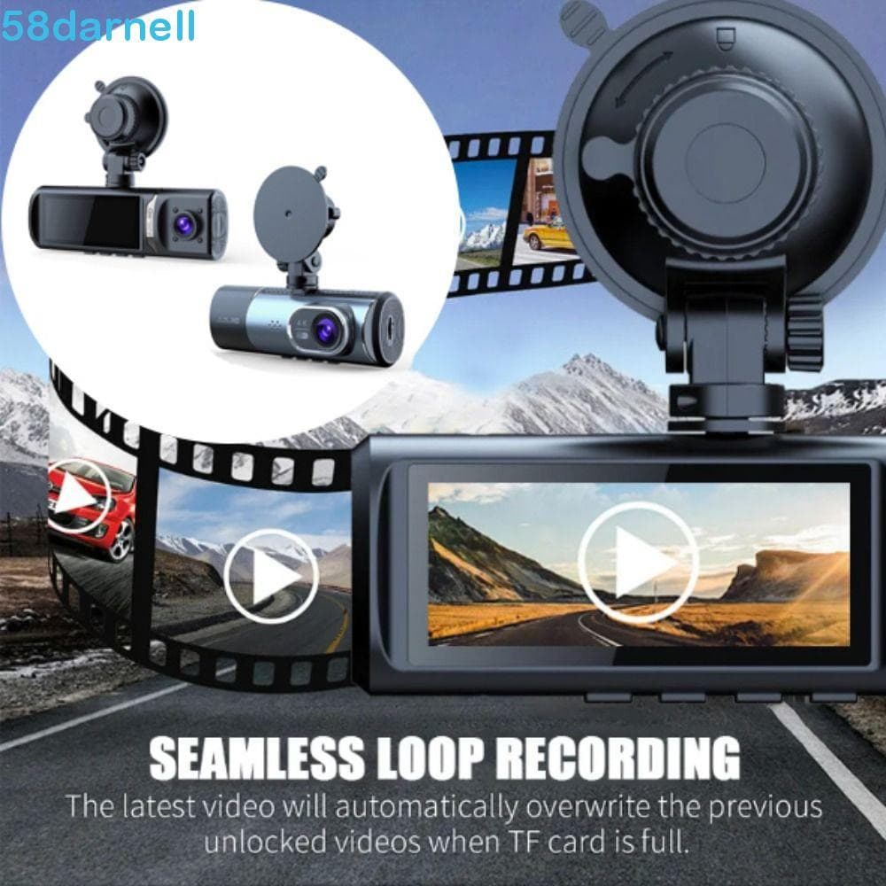 DARNELL Dash Cam , Gravação De Carro Com Visão Noturna De Vídeo Em Loop Starlight , Gravador De Condução De Ajuste Dinâm
