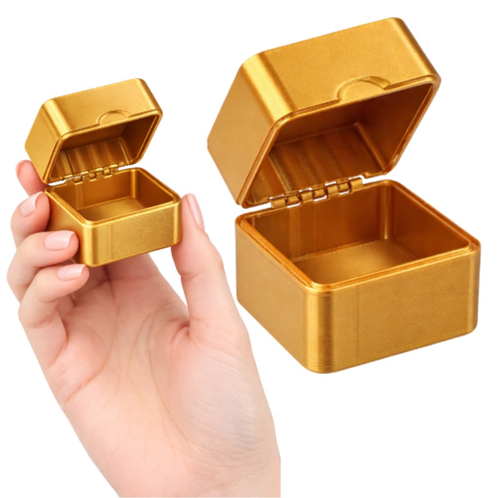 Caixa Presente Relicario Luxo Dourada Ouro Mini Porta Joia