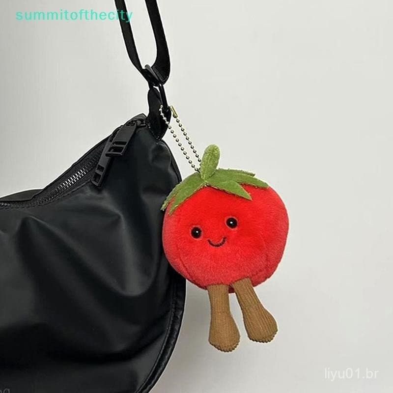 Weijiaott Chaveiro De Brinquedo De Pelúcia De Tomate Desenho Animado Vegetal Macio Boneca Pingente Carro Mochila Bolsa D