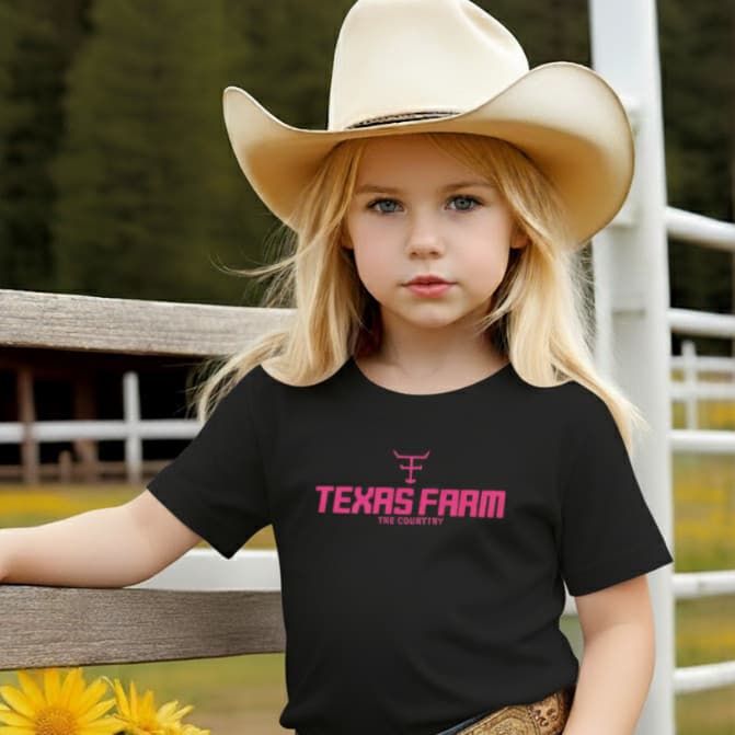 Camisa Infantil Country Cowboy Texas Farm Rodeio Confortável 100% Algodão Estampada Menina