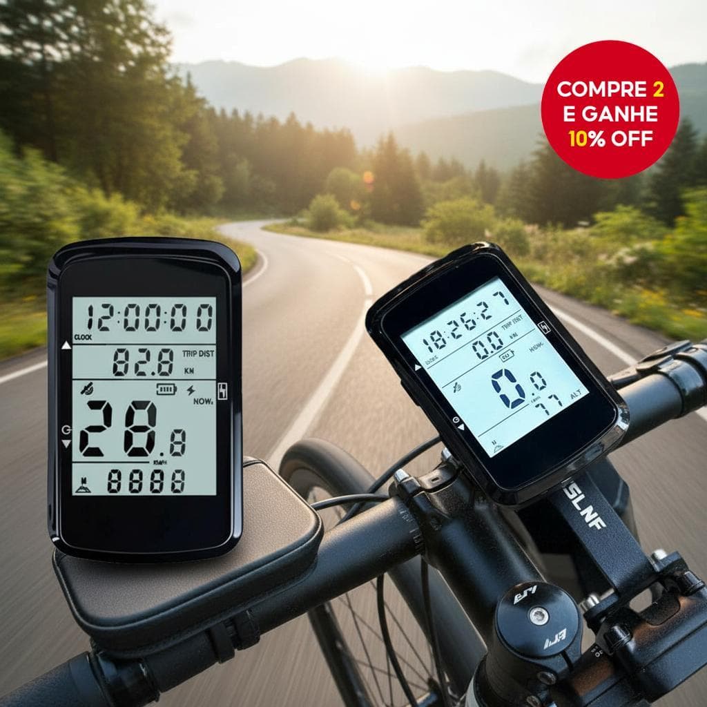  Velocímetro de Bicicleta GPS Sem Fio - Tela Iluminada de 2.4, Computador Ultra Leve