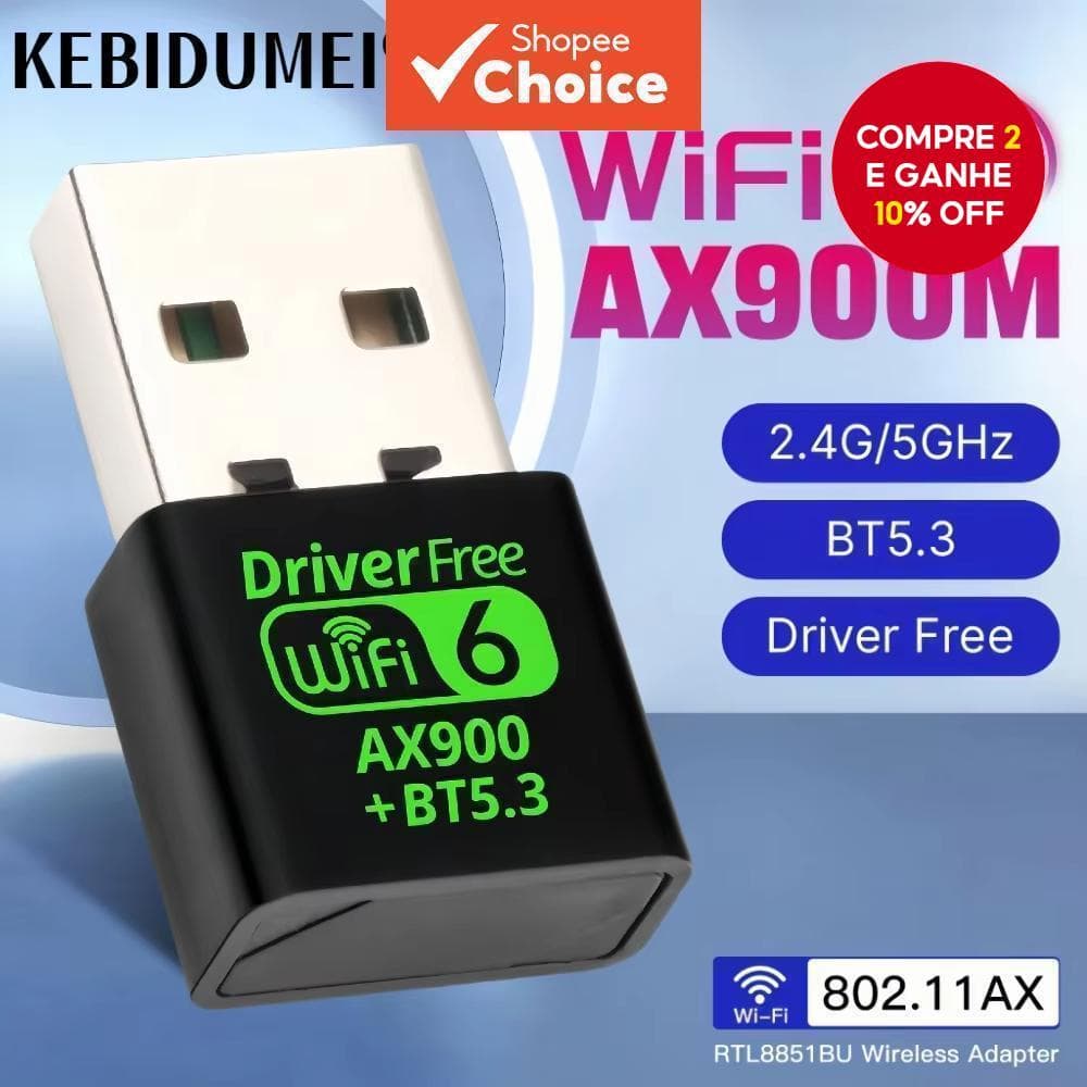 Adaptador USB WiFi 5 2 Em 1 Placa Sem Fio De Rede 600Mbps Bluetooth Receptor 2.4/5Ghz Para PC