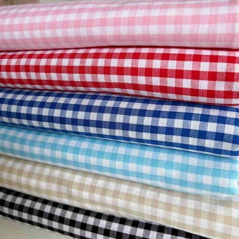 Tecido Xadrez Médio 55x150cm Fio Tinto +10 Cores Caldeira Tricoline 100% Algodão