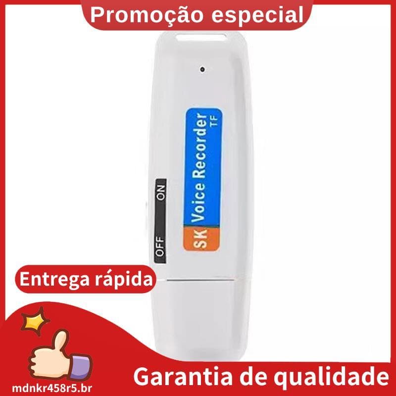Gravador De Voz De Áudio Digital USB Recarregável Portátil U-Disk Mini Ativado Por Ditafone . mdnkr458r5br