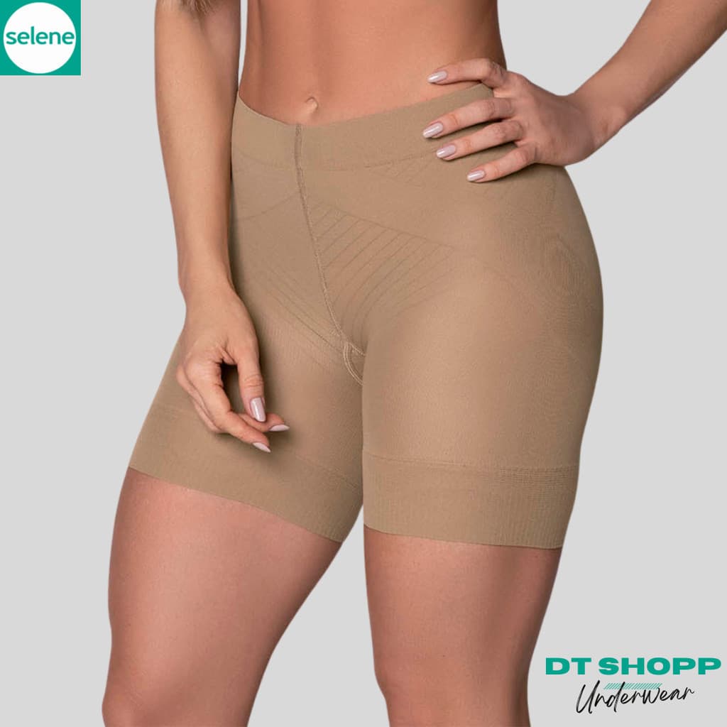 2 Shorts Cinta Modeladora Feminino Selene Sem Costura Levanta Bumbum Afina Cintura Comprime Barriga