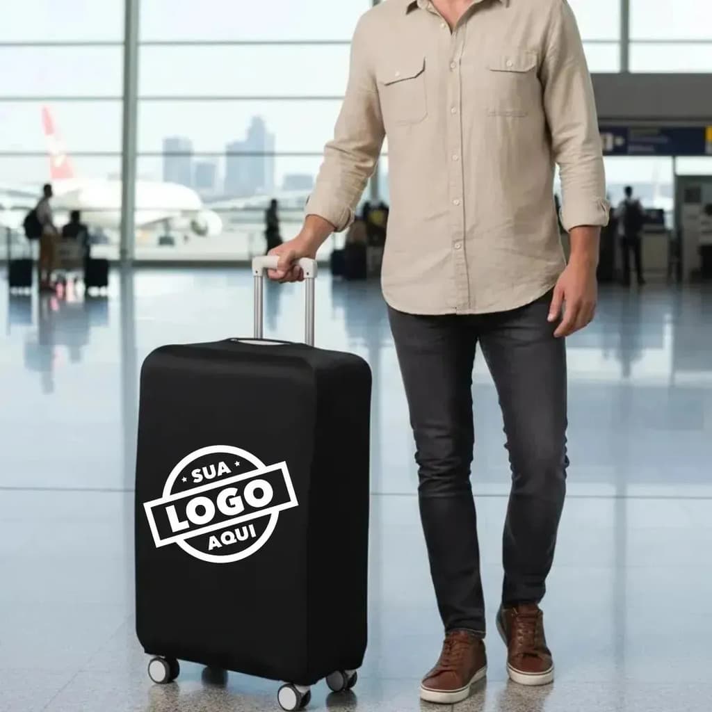 Capa Para Mala De Viagem Protetora de Bagagem Personalizada Com Sua Logomarca Tamanhos P M G