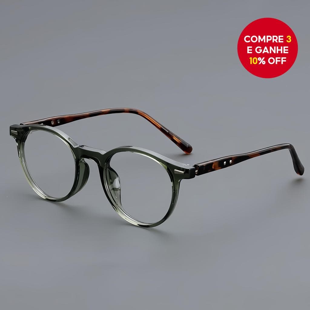 Óculos De Armação Redonda Vintage , Lente Transparente , Unissex , Retrô , Moda , Presente Ideal