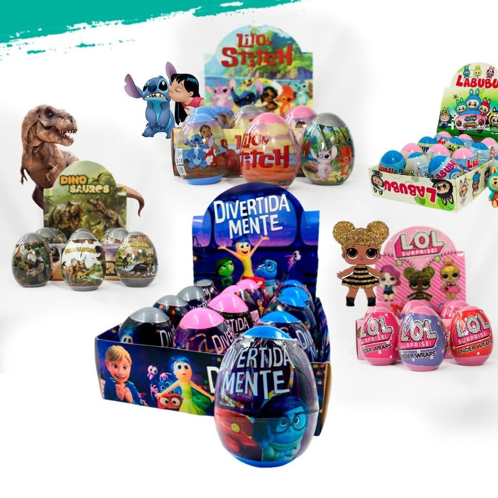 Kit 6 ou 12 Ovos Surpresa com Brinquedos Sortidos – Infantil para Meninos e Meninas Presente Diversão