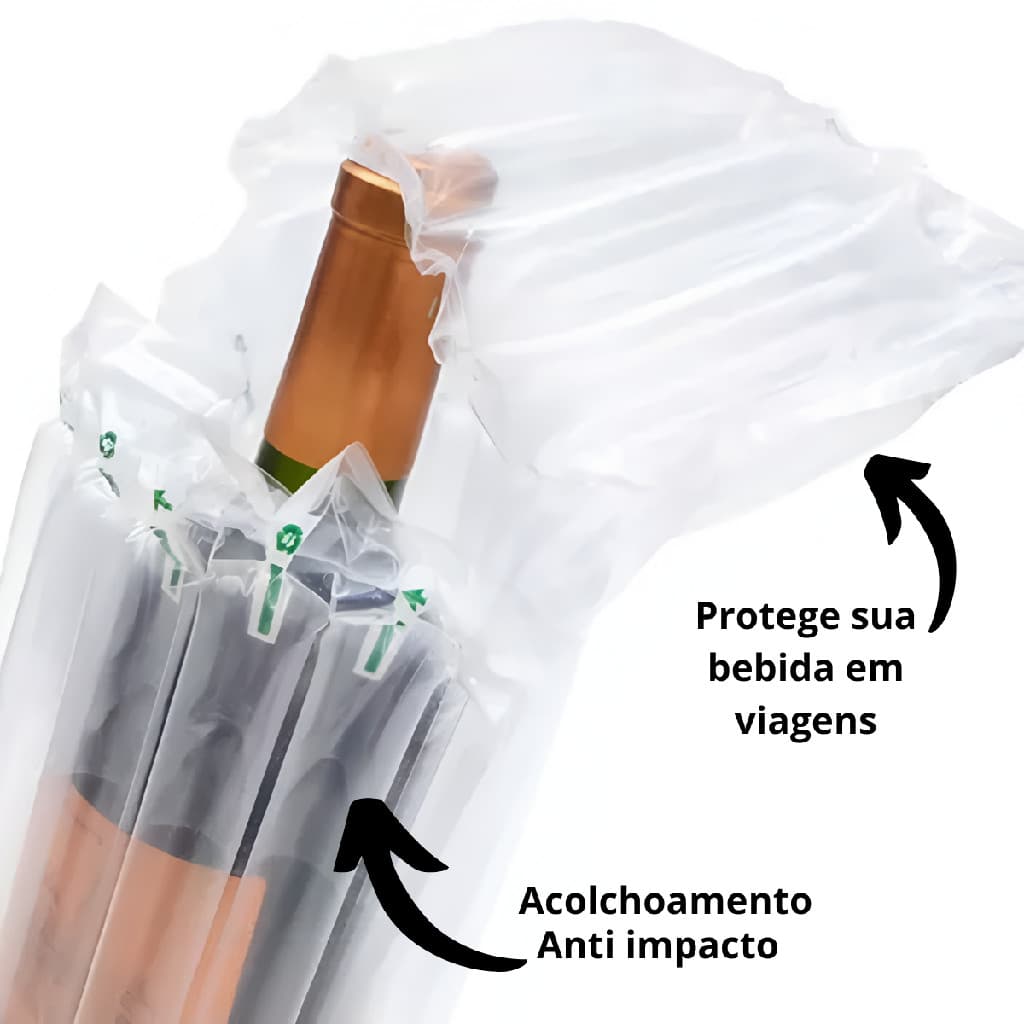 Kit 12 Und Sacos Inflaveis Para Protecao Garrafas Viagem Segura Protege Vinho Champagne Vinho