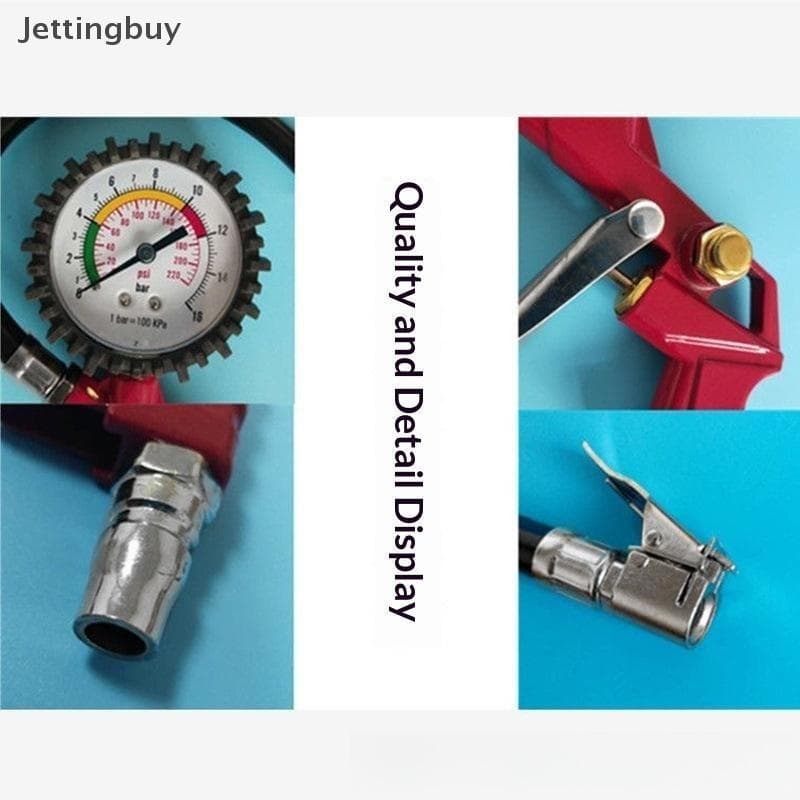 [Jetingbuy] 1 Peça Tipo De Pressão Para Compressor De Ar , Carro , Motocicleta , SUV , Bombas De Inflador , Ferramentas 