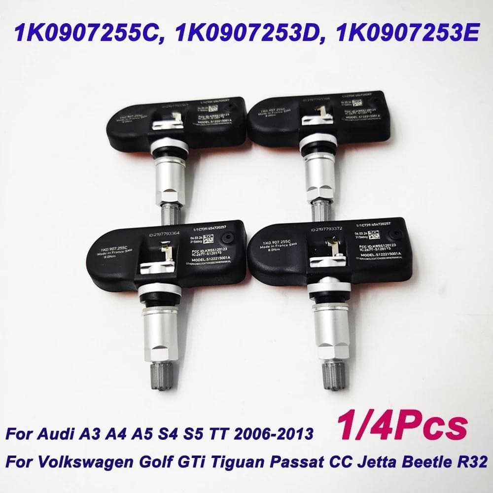 TPMS 1k De Alta Qualidade0907255c 1K0907253D 1k0907253sensor De Pressão Dos Pneus E 315Mhz Para Audi A3 A4 A5 S4 S5 VW G