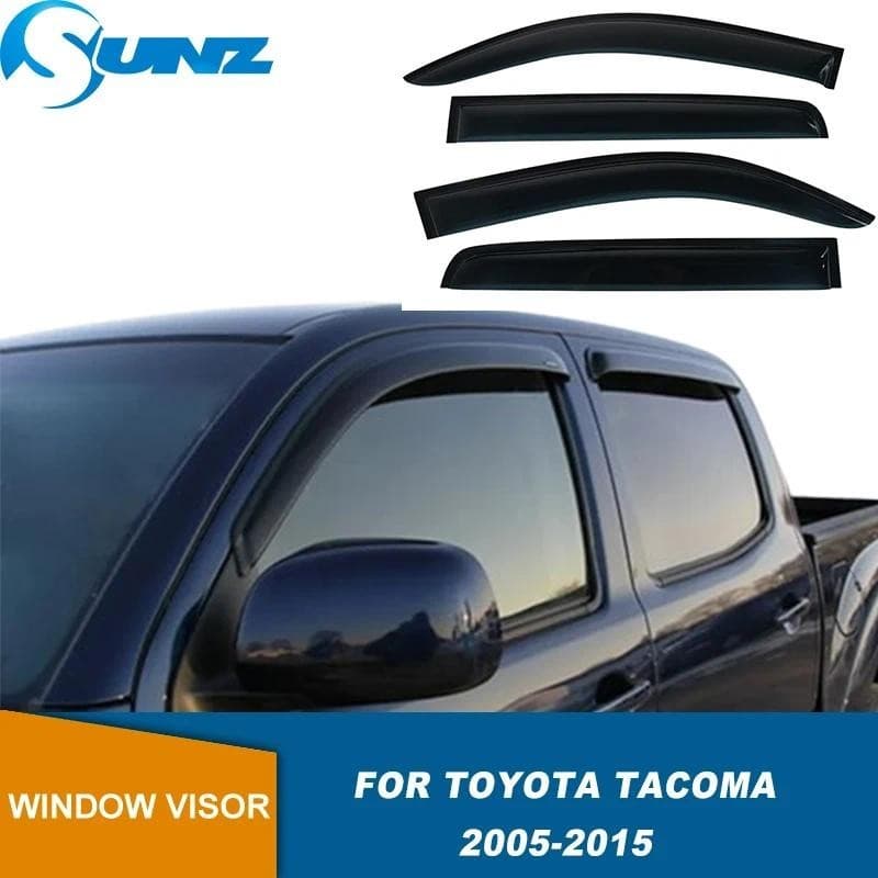 Viseira De Janela Ventilação Sol Chuva Guarda Defletor Para Toyota Tacoma Cabine Dupla 2005 2006 2007 2008 2009 2010 201