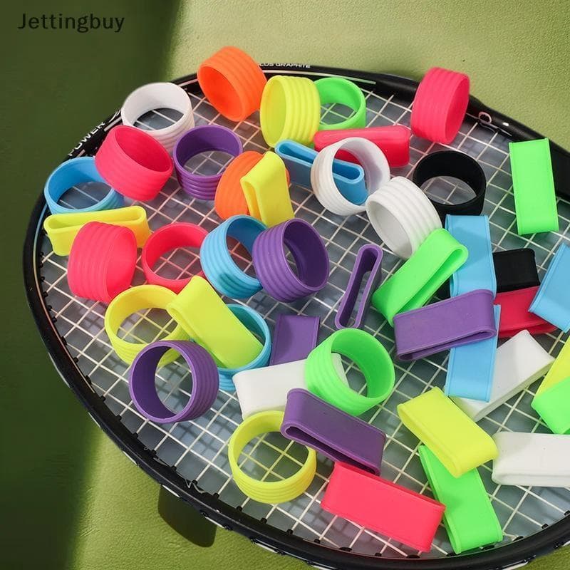 [Jetingbuy] 4 Pçs/Lote Silicone Tênis Raet Grip Ring Handle Fechamento Borracha Absorvente De Suor Banda Fixa Alça Estic