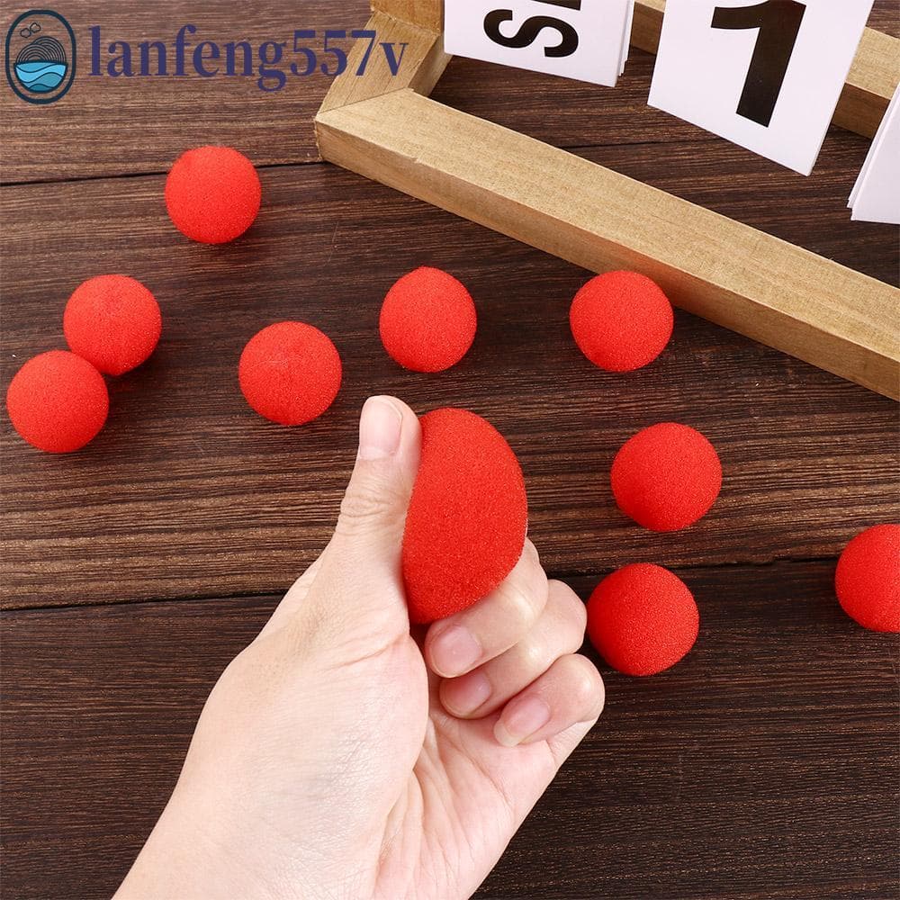 LANFENG Bola De Esponja Mágica , 10 Peças , 2.5cm/3.5cm/4.5cm , Esponjas Grandes Circulares , Close-Up , Vermelho Mágico