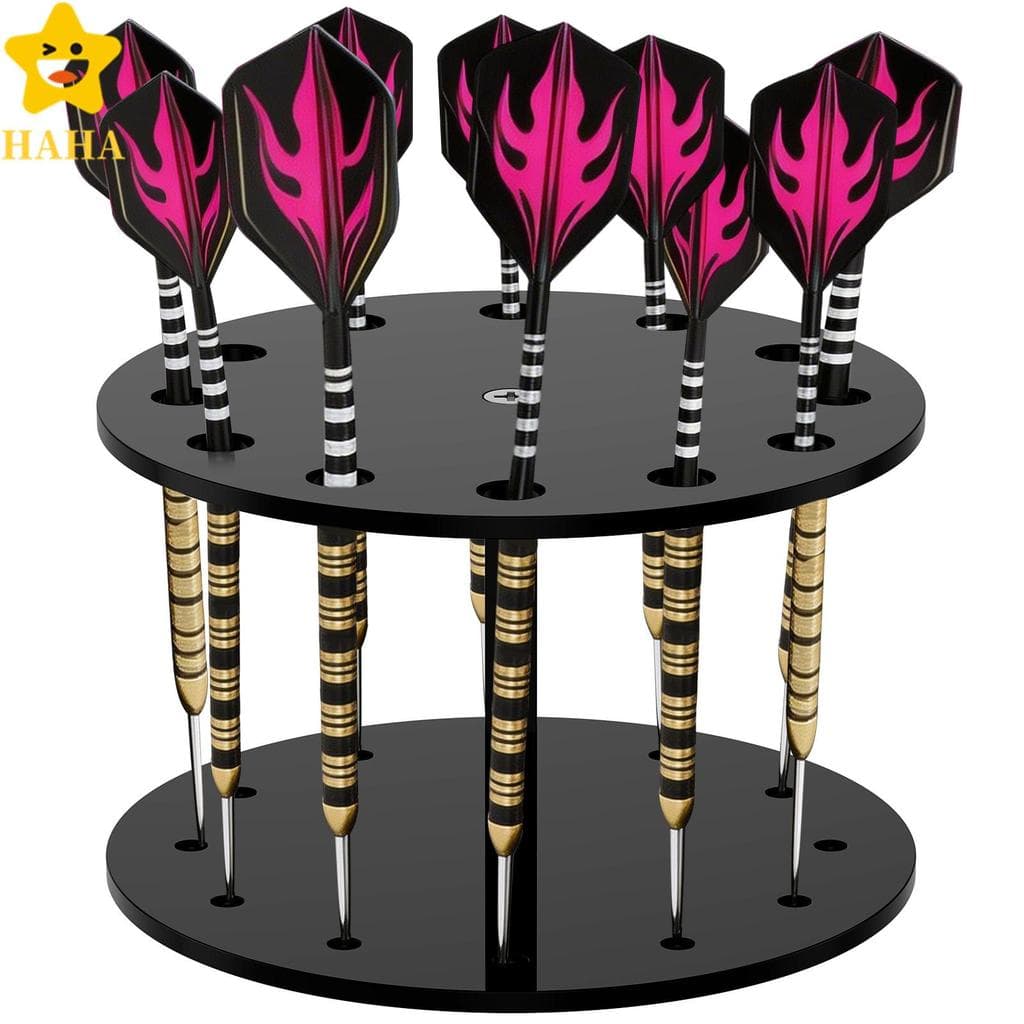 Rack De Exibição De Dardo Acrílico Com Suporte Para 12 Dardos De Aço Totalmente Montado Ou Ponta Macia Mesa Prateleira S