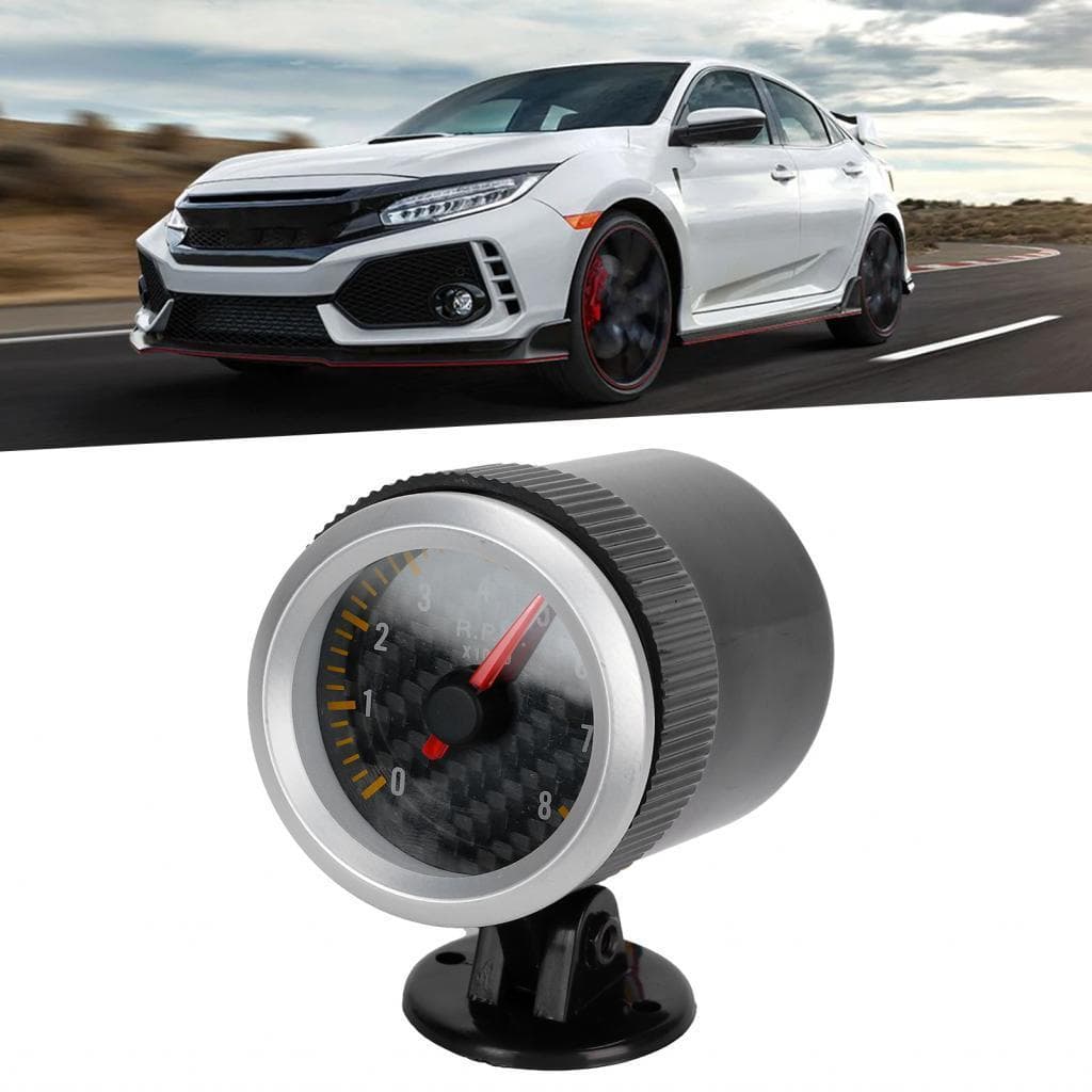housespace.br-SIP-TW Aumotop Tacômetro 52mm/2.05in Painel de Fibra de Carbono Ponteiro 0?8000 RPM Medidor para motores