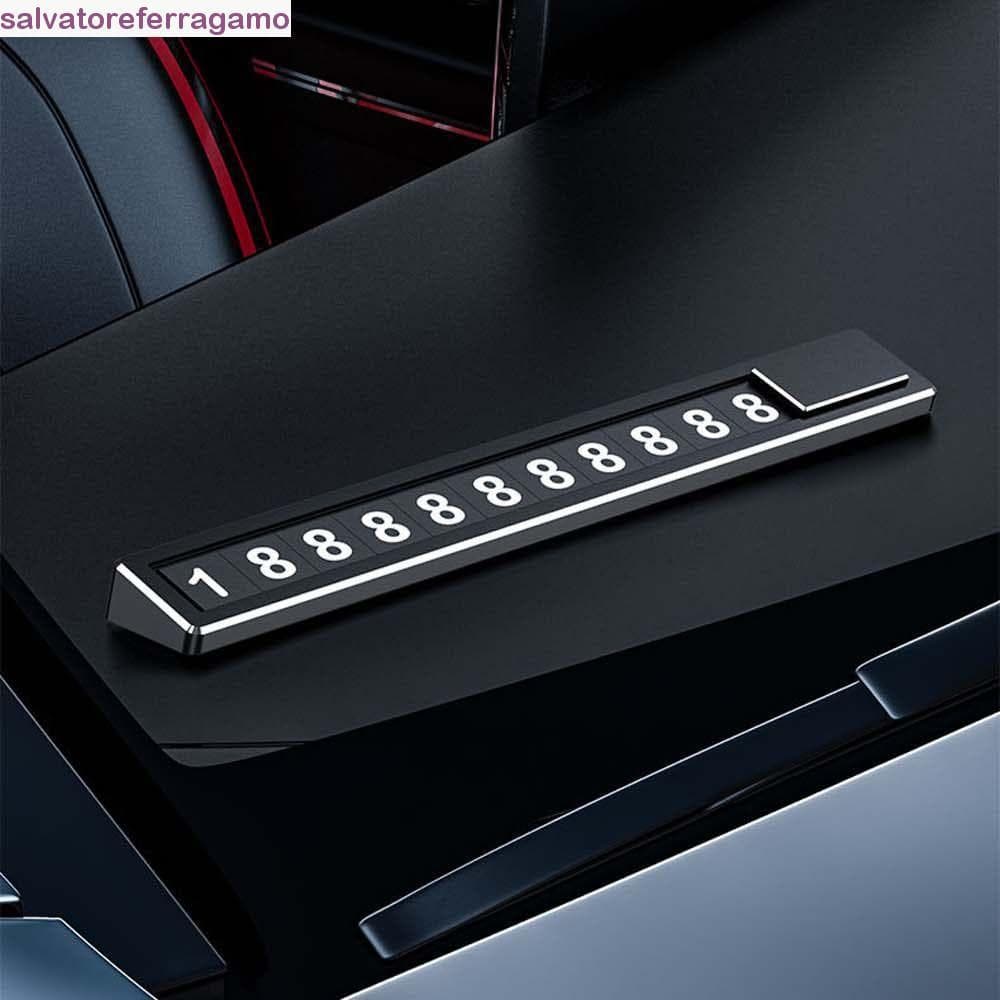 SALVATOREFERRAGAMO Cartão De Estacionamento Temporário Multiuso De Metal Com Textura De Interruptor Oculto Número De Tel
