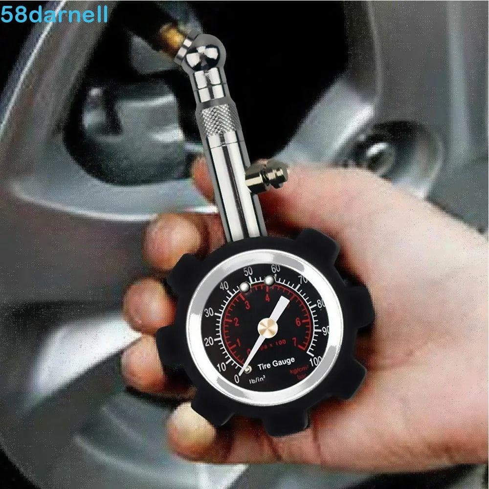 Medidor De Pressão Dos Pneus DARNELL , De Ar Com Função De Redefinição De Capa Protetora De Borracha , 0 ~ 100 PSI
