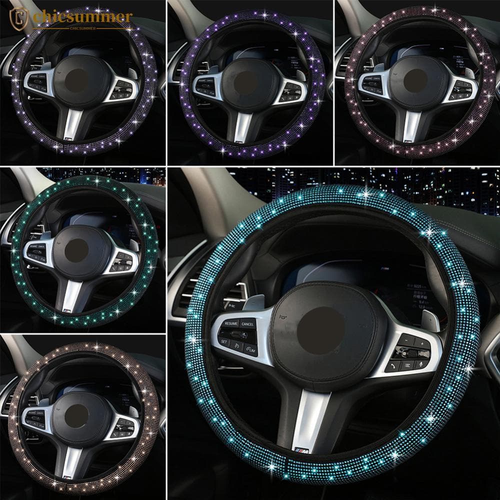 CHICSUMMER Universal 37-38cm Crtstal Carro Strass Capa De Volante Com Diamante Acessórios Interiores Do Estilo C1P1