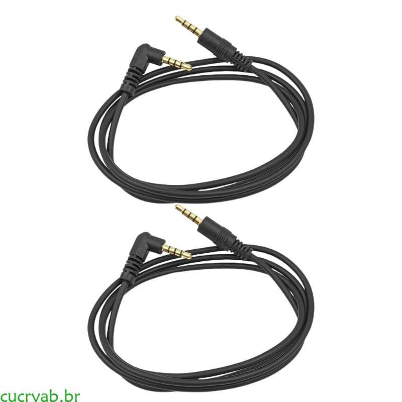 cucryab 2 Peças Acústico Estéreo 4 Seções 3 5mm 1m Cabeça Reta Para Ângulo Reto Microfones E Som