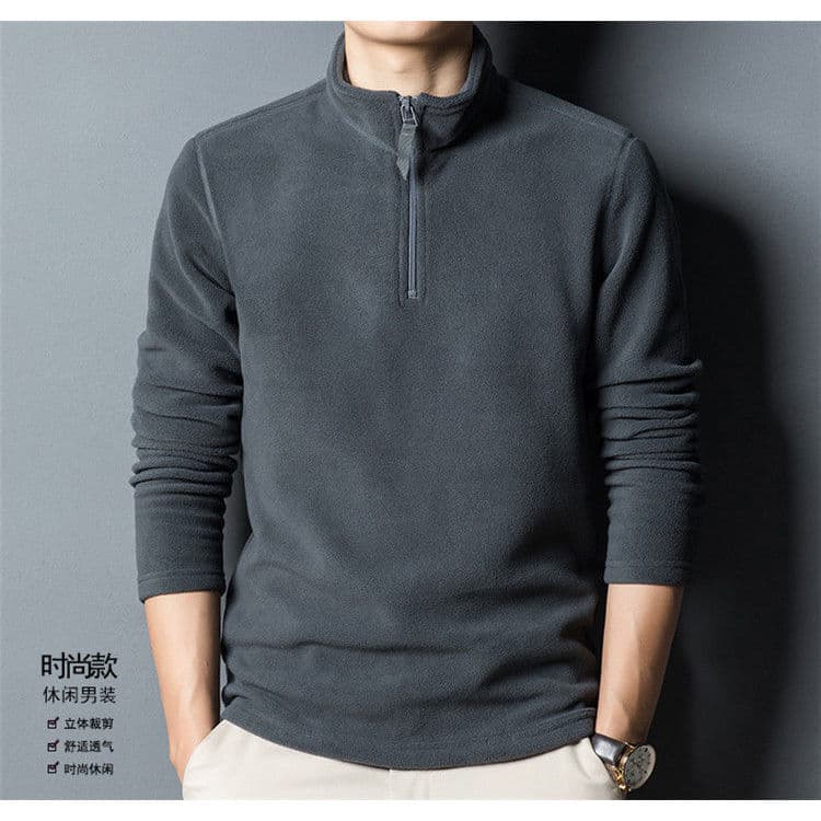 Liberação Pick-up moletom masculino outono inverno jaqueta de lã manga comprida gola alta zíper H