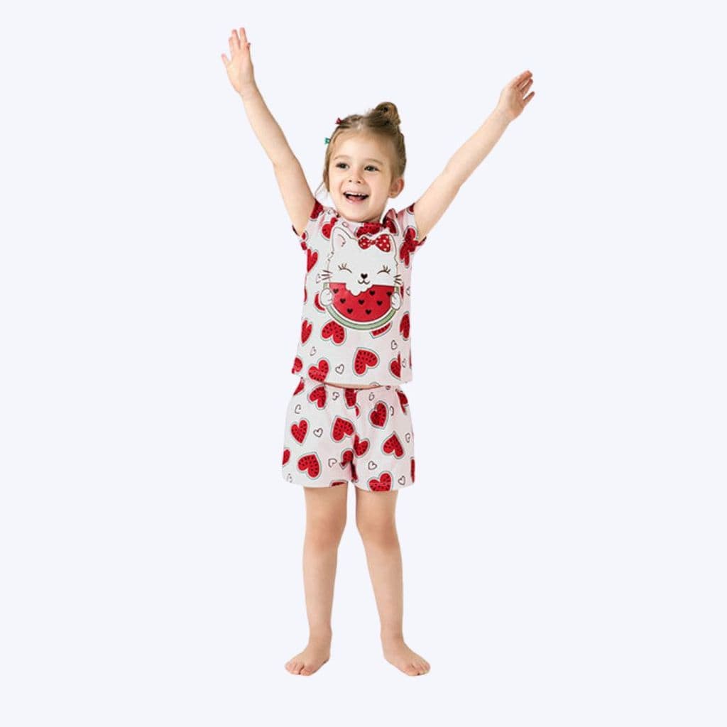 Pijama Brilha No Escuro Manga Curta Melancia Infantil Menina Kyly 1001152