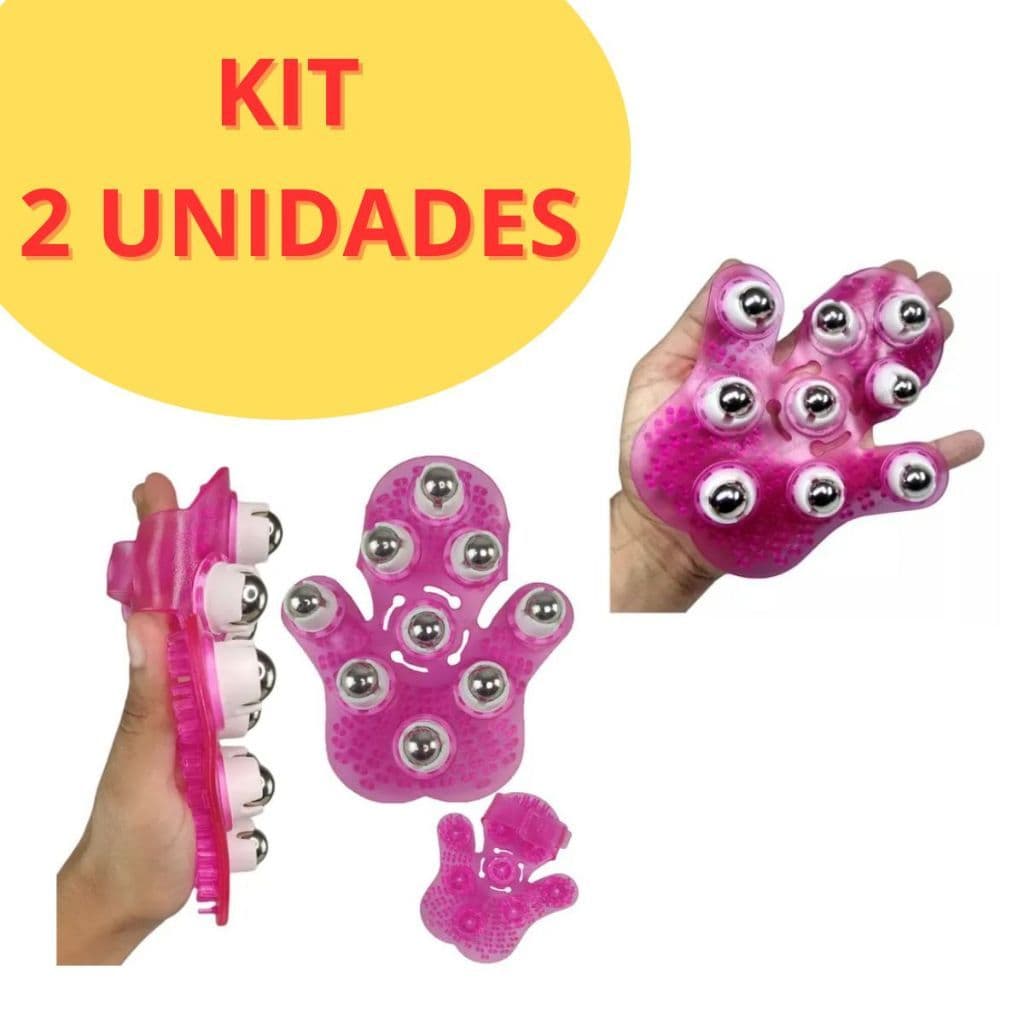 2para luva Luva Massageadora Muscular 9 Esferas kit2