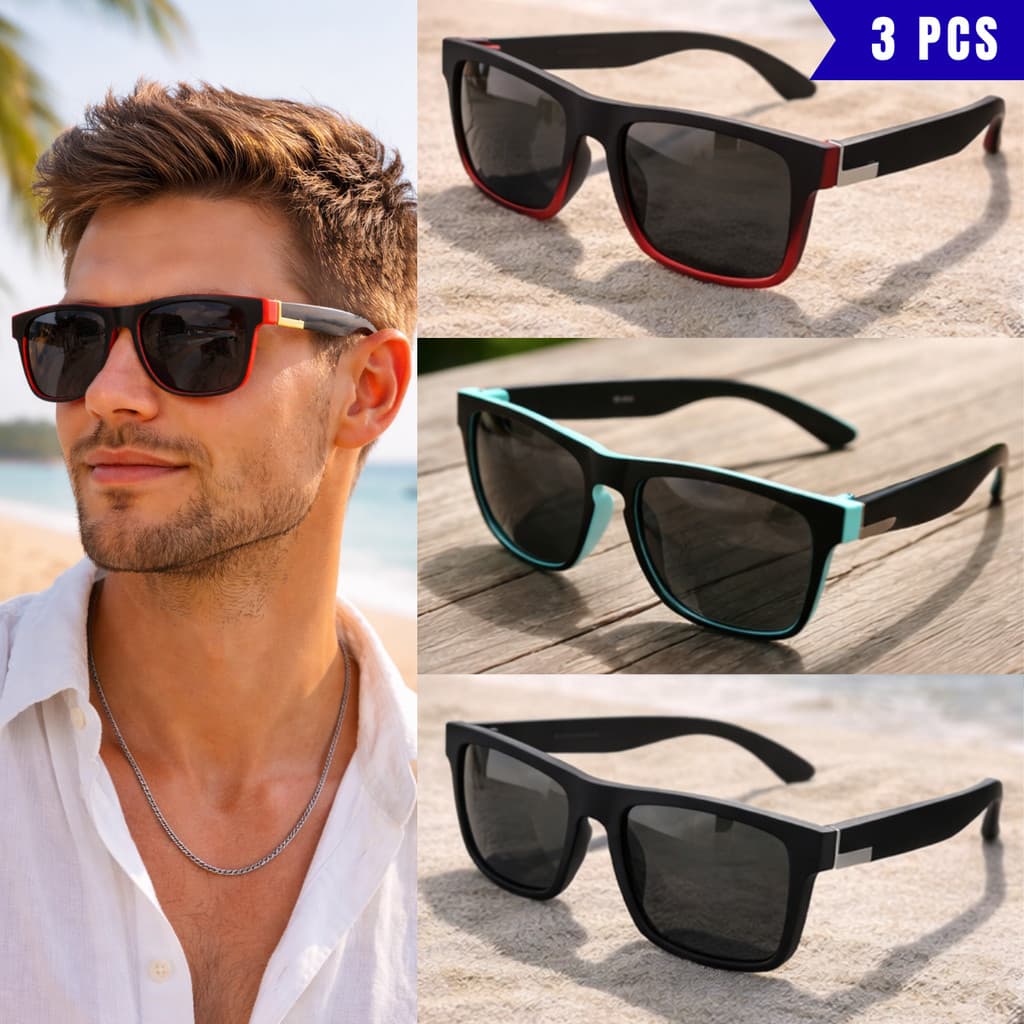 KIT 3 Óculos De Sol Para Homens Esportes Ao Ar Livre Ciclismo Condução Pesca