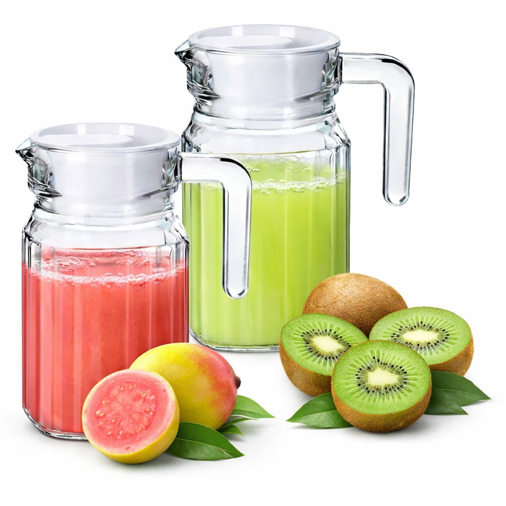 Kit 2 Jarra C/ Tampa 500ml Em vidro