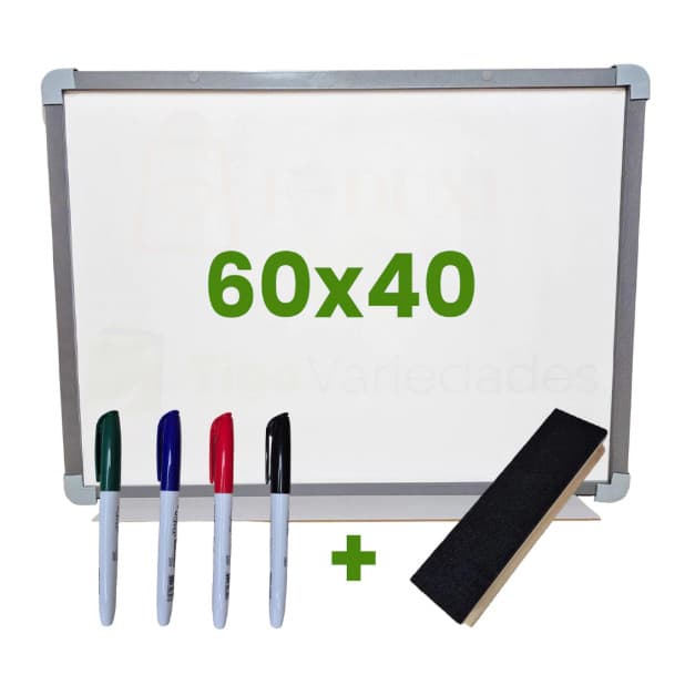 Lousa Escolar Quadro Branco Moldura MDF Aluminizado 60x40
