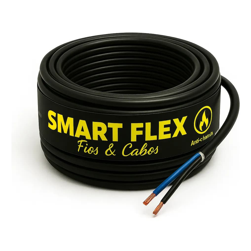 CABO PP PRETO 2X6,00 MM - 25 METROS