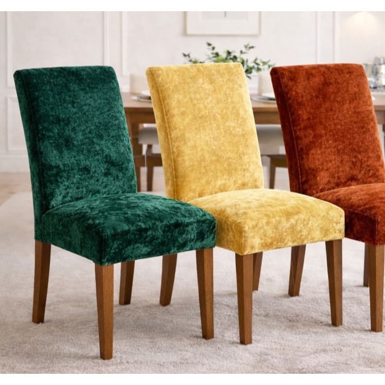 kit 6 4 3 Capa Cadeira de Veludo Brilhante elástica Decorativa Para Sala De Jantar Banquete