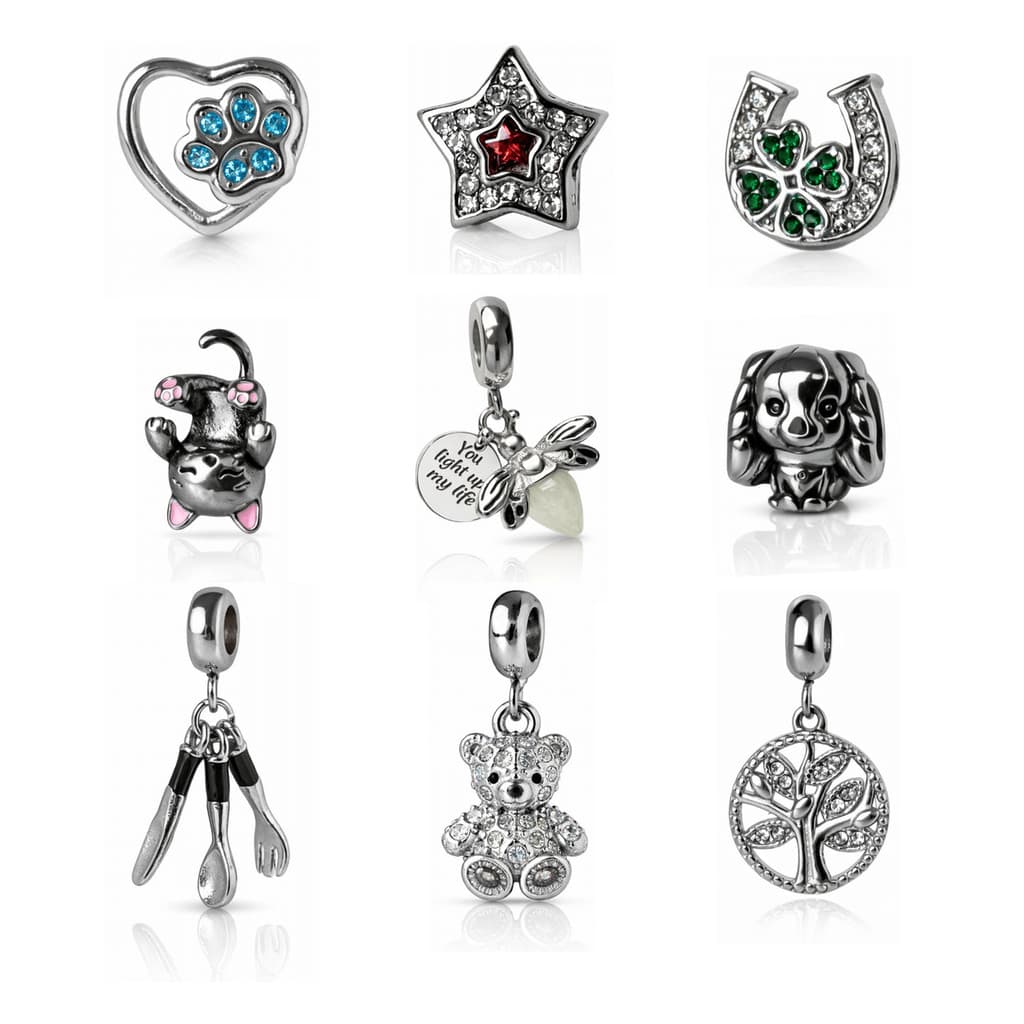 Berloques Diversos em Aço Inoxidável