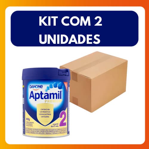 Kit com 2 Unidades Leite Po Infantil Aptamil Premium 2 Lata 800g 
