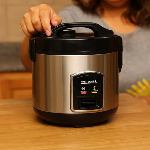 Panela Eletrica Arroz Capacidade 1L Antiaderente Cozimento Rápido 220V