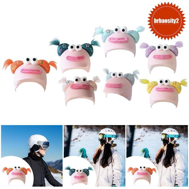 [Brbaosity2] Capa Para Capacete De Esqui Tranças Brilhantes Design Acessório Quente Esportes Ao Ar Livre Decorativo Soft