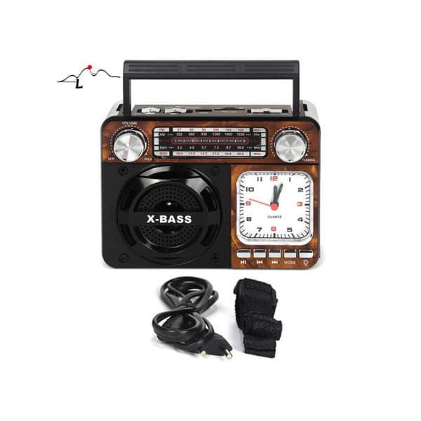 Rádio Portátil Wassay Bluetooth AM FM SW com Design Clássico 3 Bandas Portátil e Potente Retrô